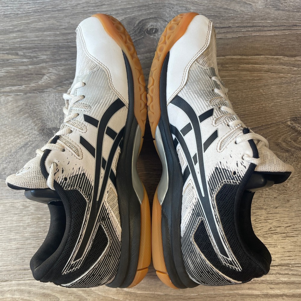 ASICS Gel-Rocket 9 Women's Indoor Court Shoes White Black Silver 1072A034 Sz 7.5